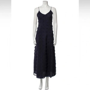 Maison De Papillon Navy Blue Textured Mini Dress